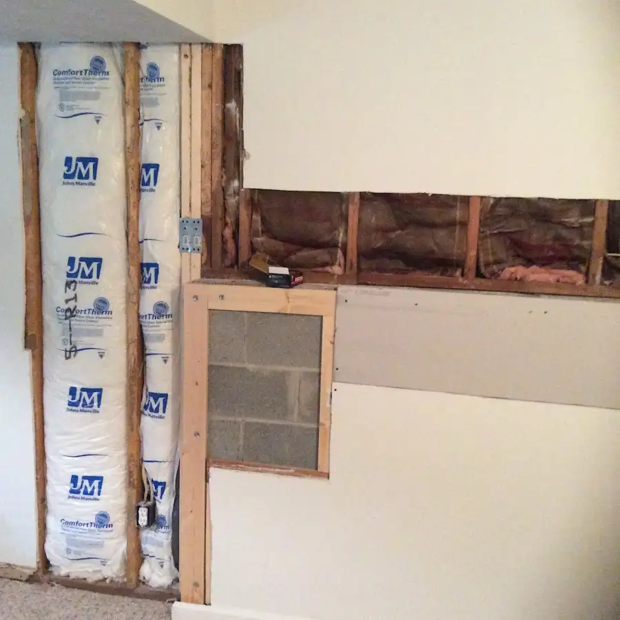 Wall insulation replacement during Contents Cleaning & Restoration in North Manchester